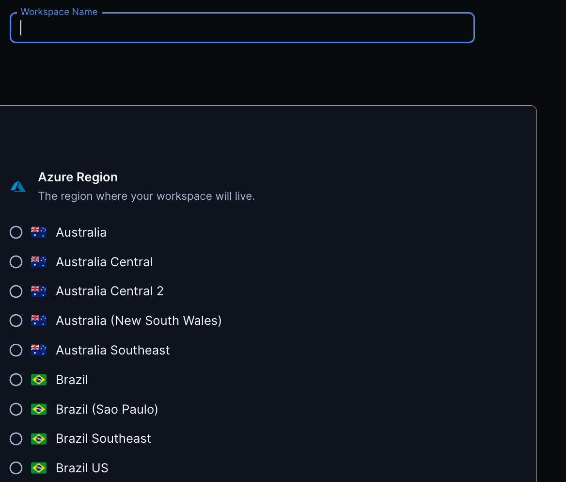 Azure Region Default